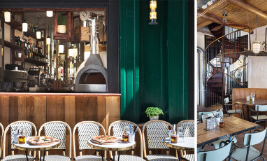  Interior atmosphere of the Pizzeria Tripletta de la Gaite in Montparnasse