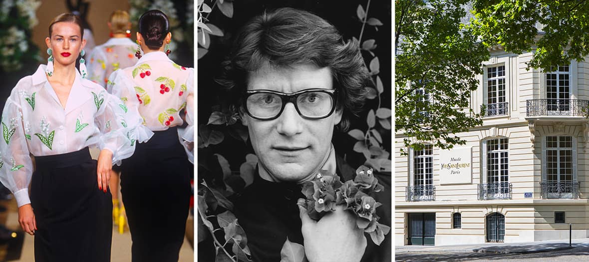 Flowers clothes at the Yves Saint-Laurent exhibition in Paris