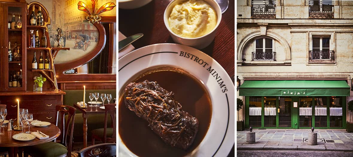 Le Bistrot Minims à Paris, un restaurant gastronomique au décor élégant, mettant à l'honneur les classiques de la cuisine française avec une touche contemporaine.