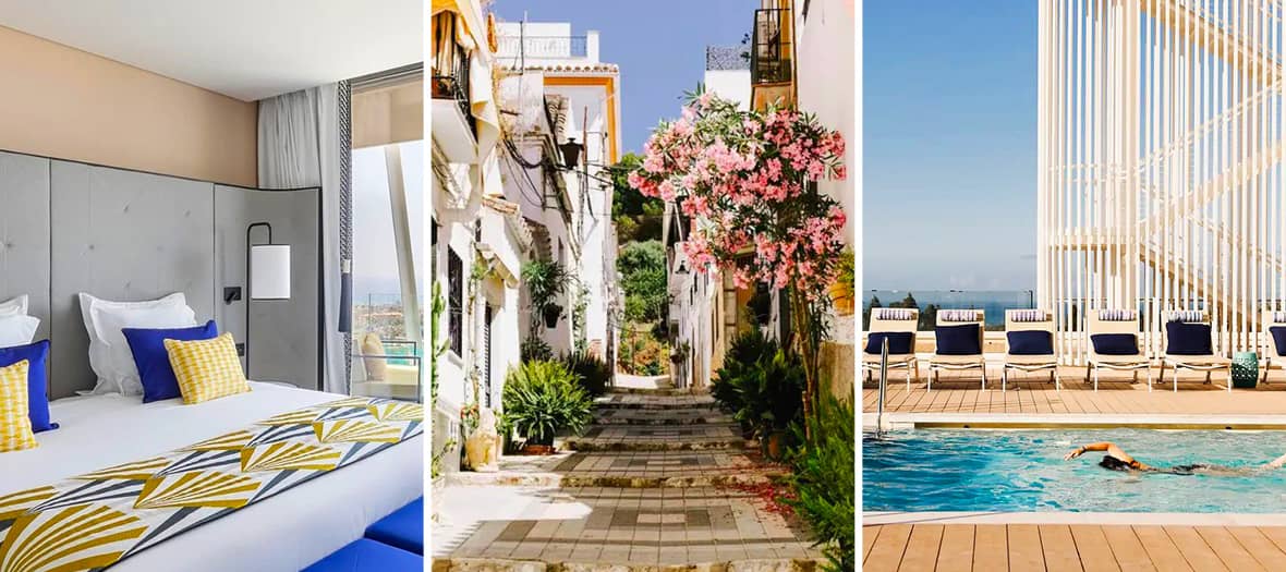 Chambre élégante du Club Med Marbella avec vue sur la mer, piscine et ambiance luxueuse pour des vacances tout compris.