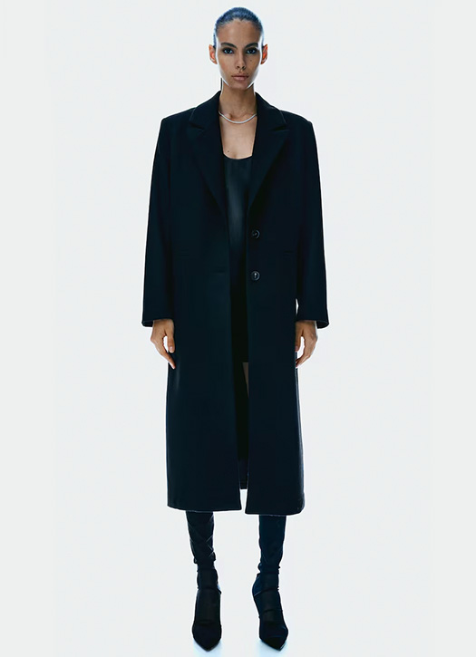 manteau noir hm