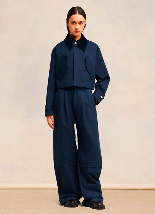 blouson court bleu