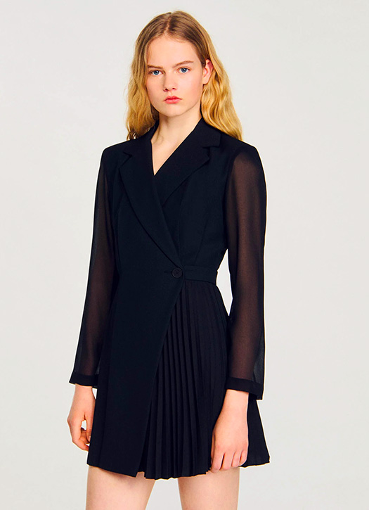 robe portefeuille noire