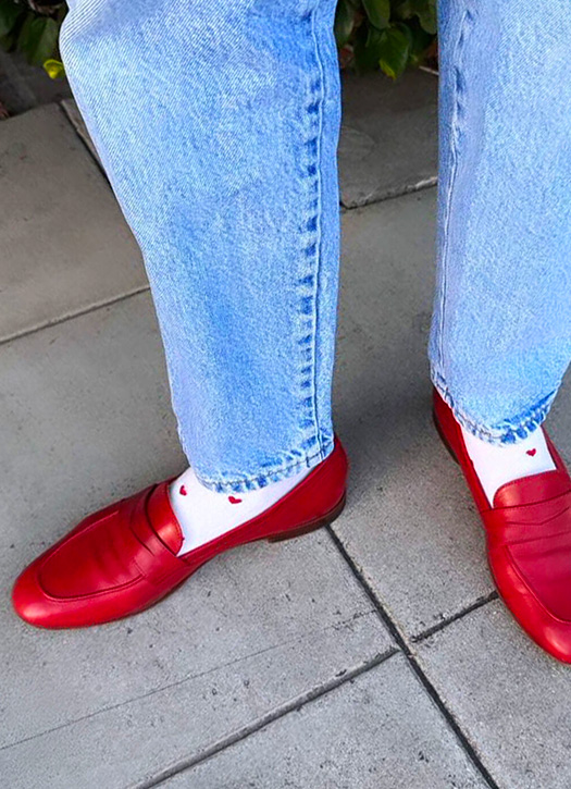 mocassins cuir rouge