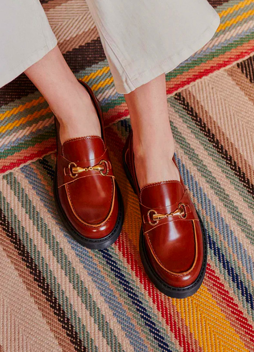 mocassins cuir cognac