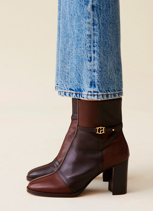 bottines cuir patchwork