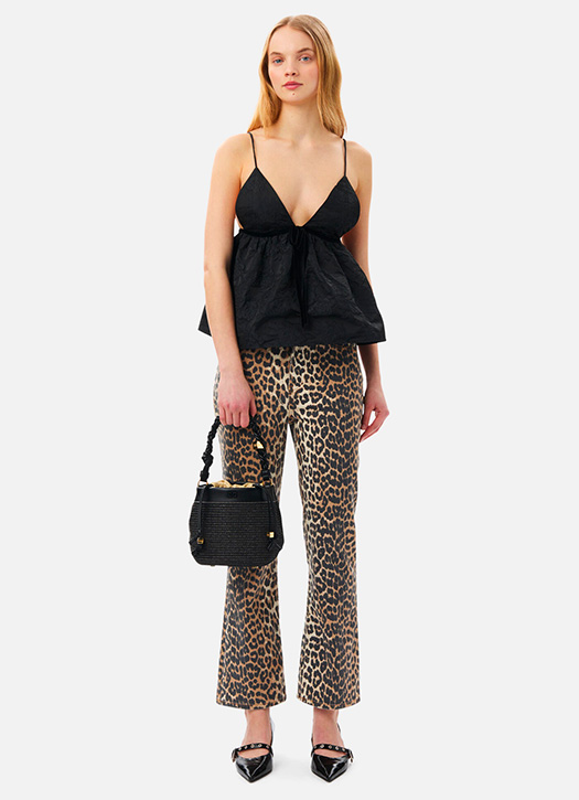 jean cropped leopard