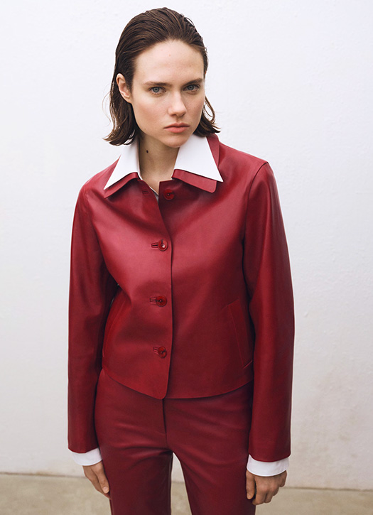 mango rouge veste